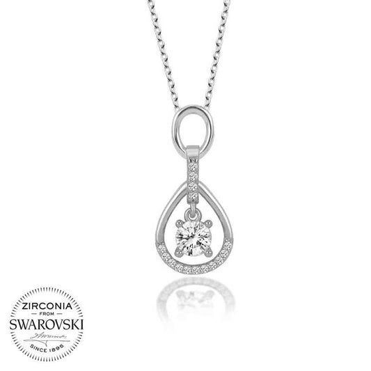 Silver Solitaire Necklace with Swarovski Crystals