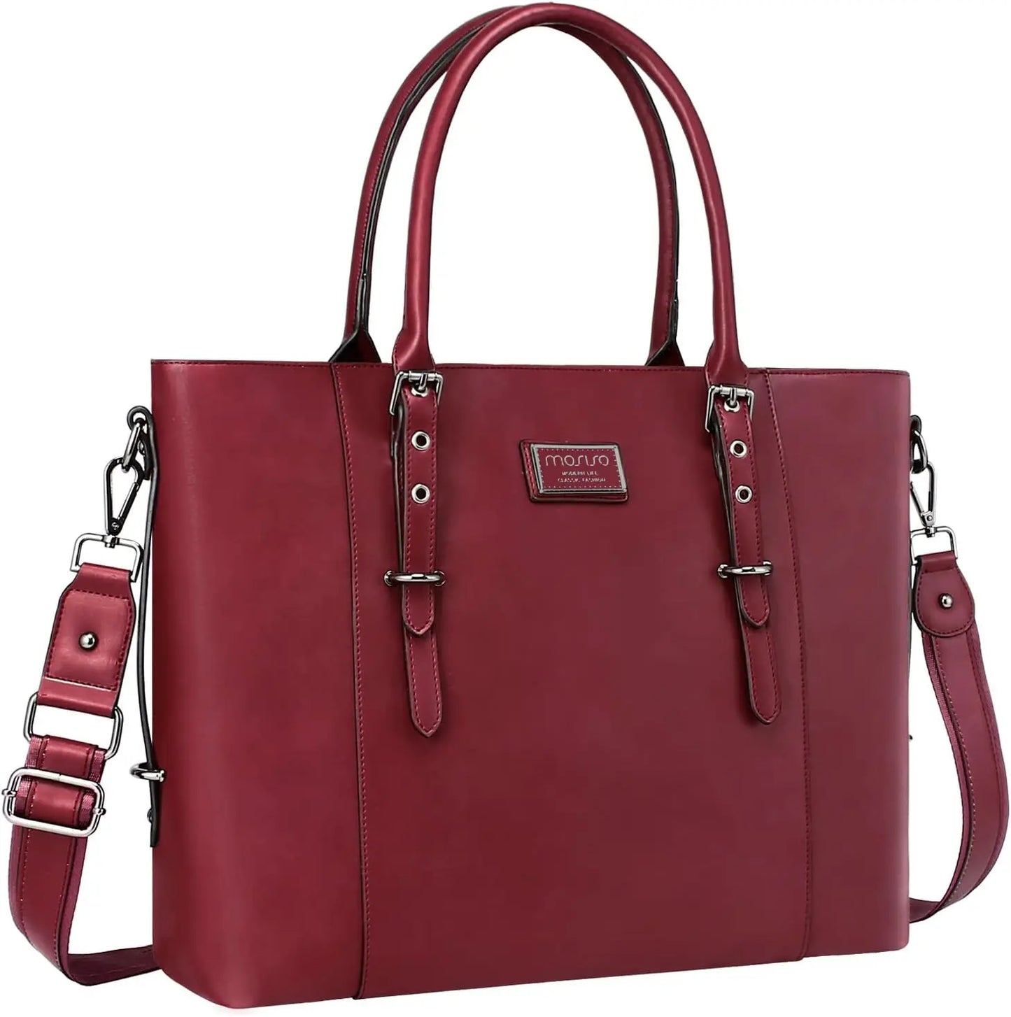 Versatile Leather Laptop Tote Bag