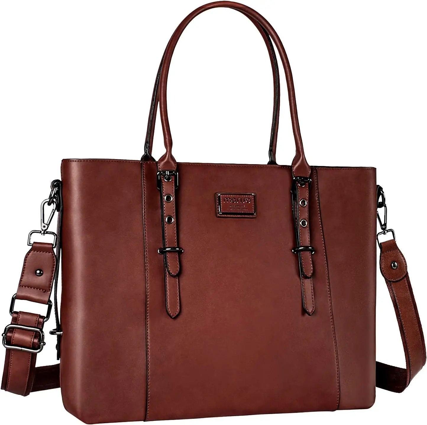 Versatile Leather Laptop Tote Bag