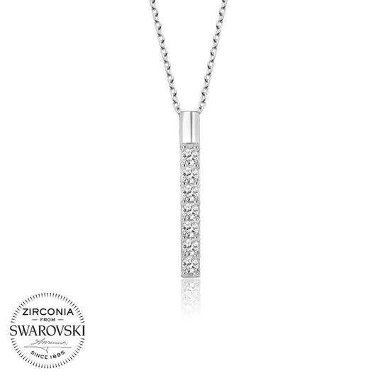 Silver Seven-Stone Necklace with Swarovski Crystals