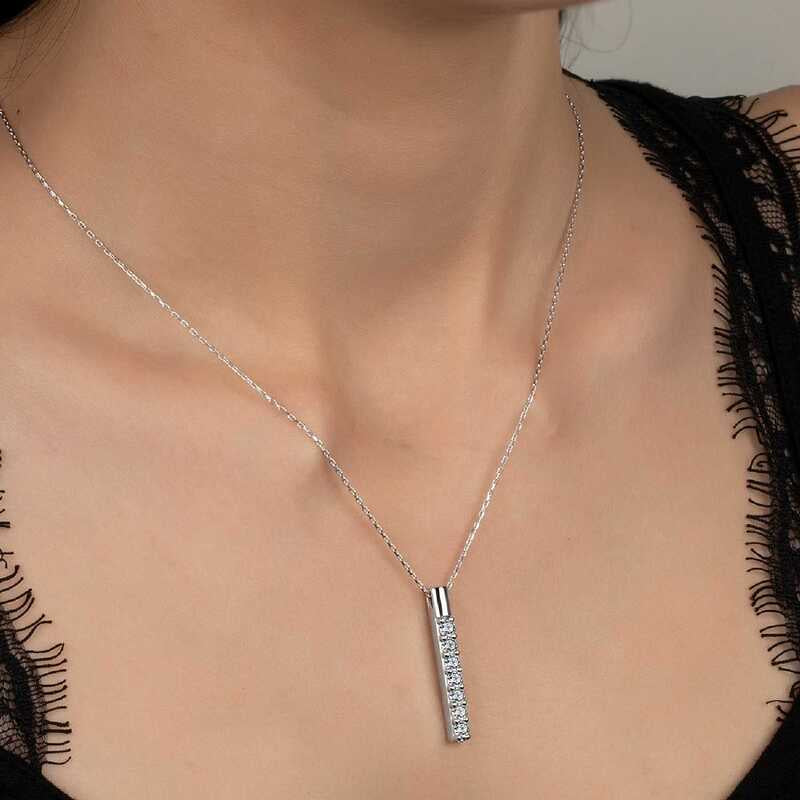 Silver Seven-Stone Necklace with Swarovski Crystals